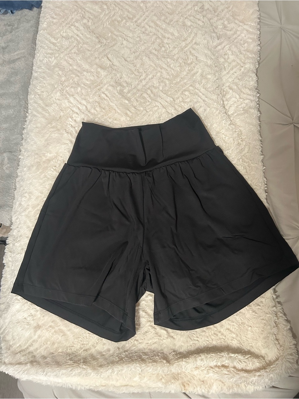 HALARA Black High-Rise Long  Athletic Shorts
